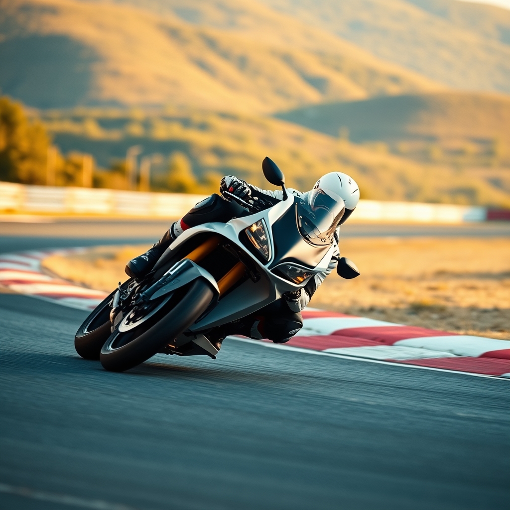 Гонщик на прототипе Moto2 в повороте на итальянской трассе